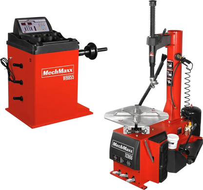 MechMaxx TC966+WB855 Tire Changer 24" Rim Swing Arm Wheel Balancer Bundle New