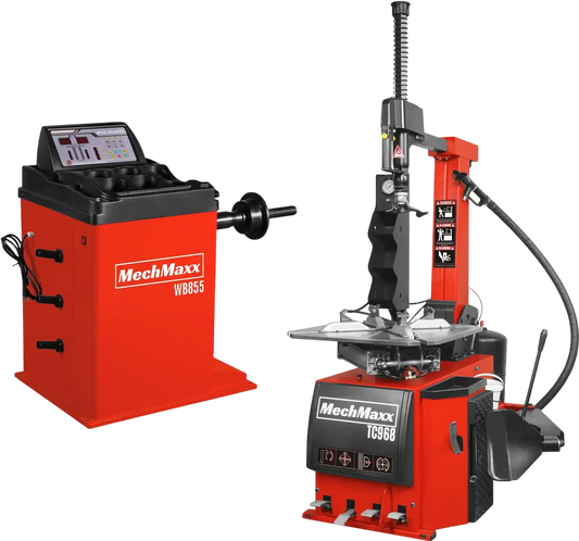 MechMaxx TC968+WB855 Tire Changer High Performance Tilt Back Wheel Balancer Bundle New