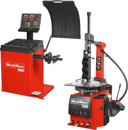 MechMaxx TC968+WB857 Tire Changer High Performance Tilt Back Wheel Balancer Bundle New