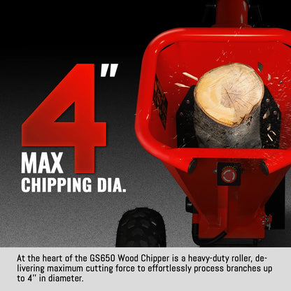 MechMaxx GS650 Wood Chipper Honda GX200 Gasoline Engine Powered 4" New