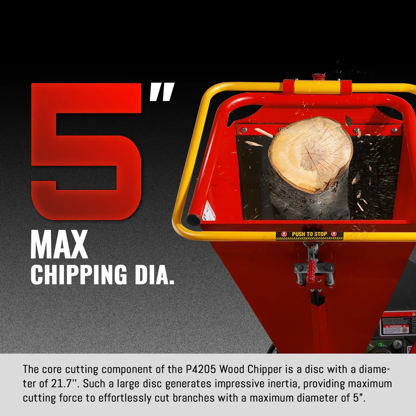MechMaxx P4205 Wood Chipper 5" Electric Start DUCAR 420cc 15HP Gas Engine Powered Disc with Taillight New