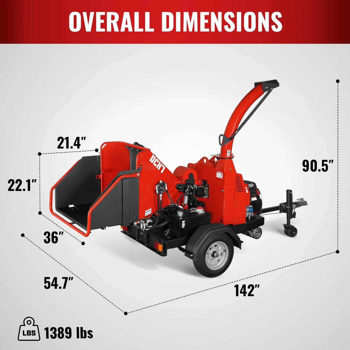 MechMaxx DCH7 Wood Chipper Honda GX690 22HP 688cc Twin Cylinder Gasoline Engine Powered 7" Hydraulic Feeding New