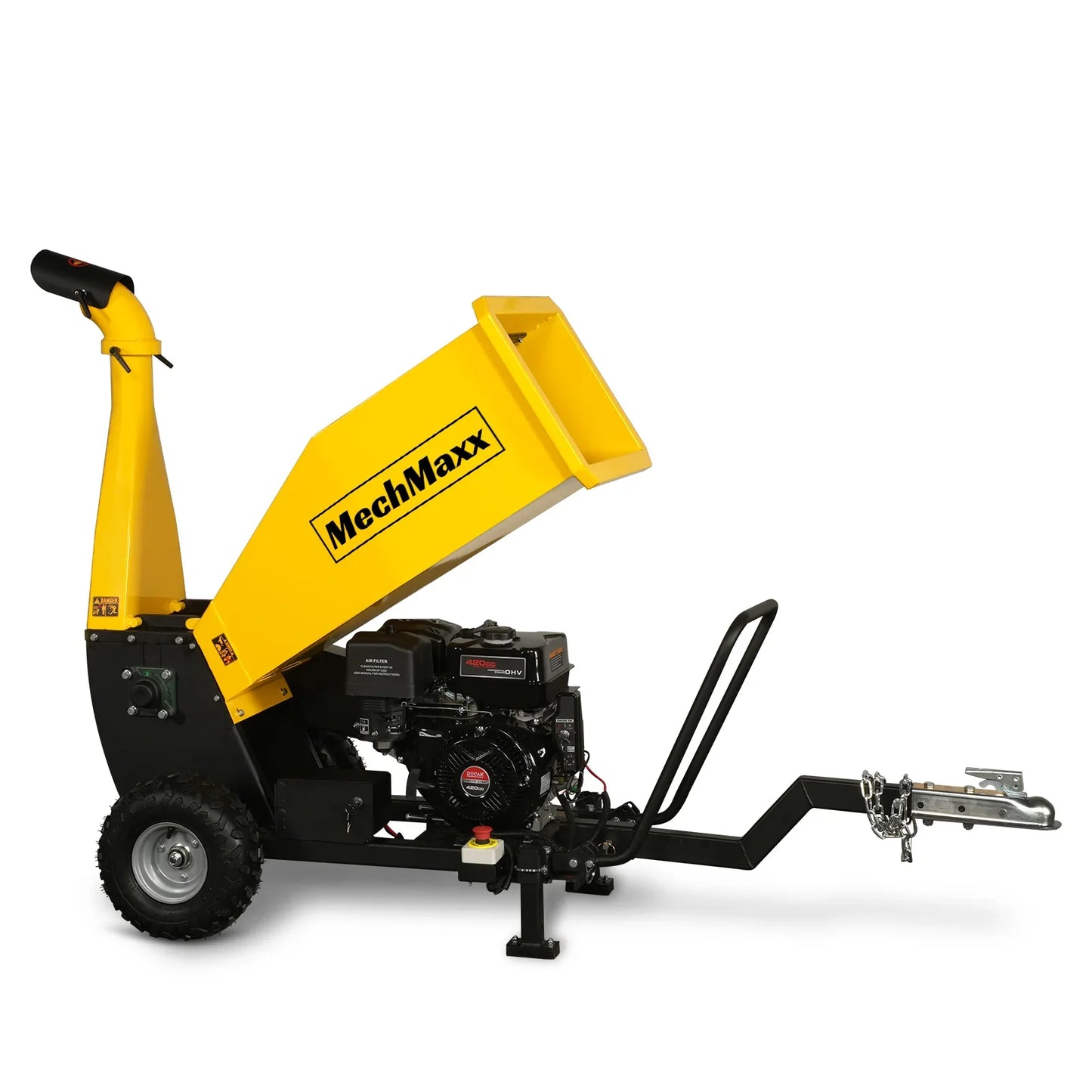 MechMaxx PGS1500 Wood Chipper 5" Electric Start DUCAR 420cc 15 HP Gasoline Engine Powered Drum with Towbar New