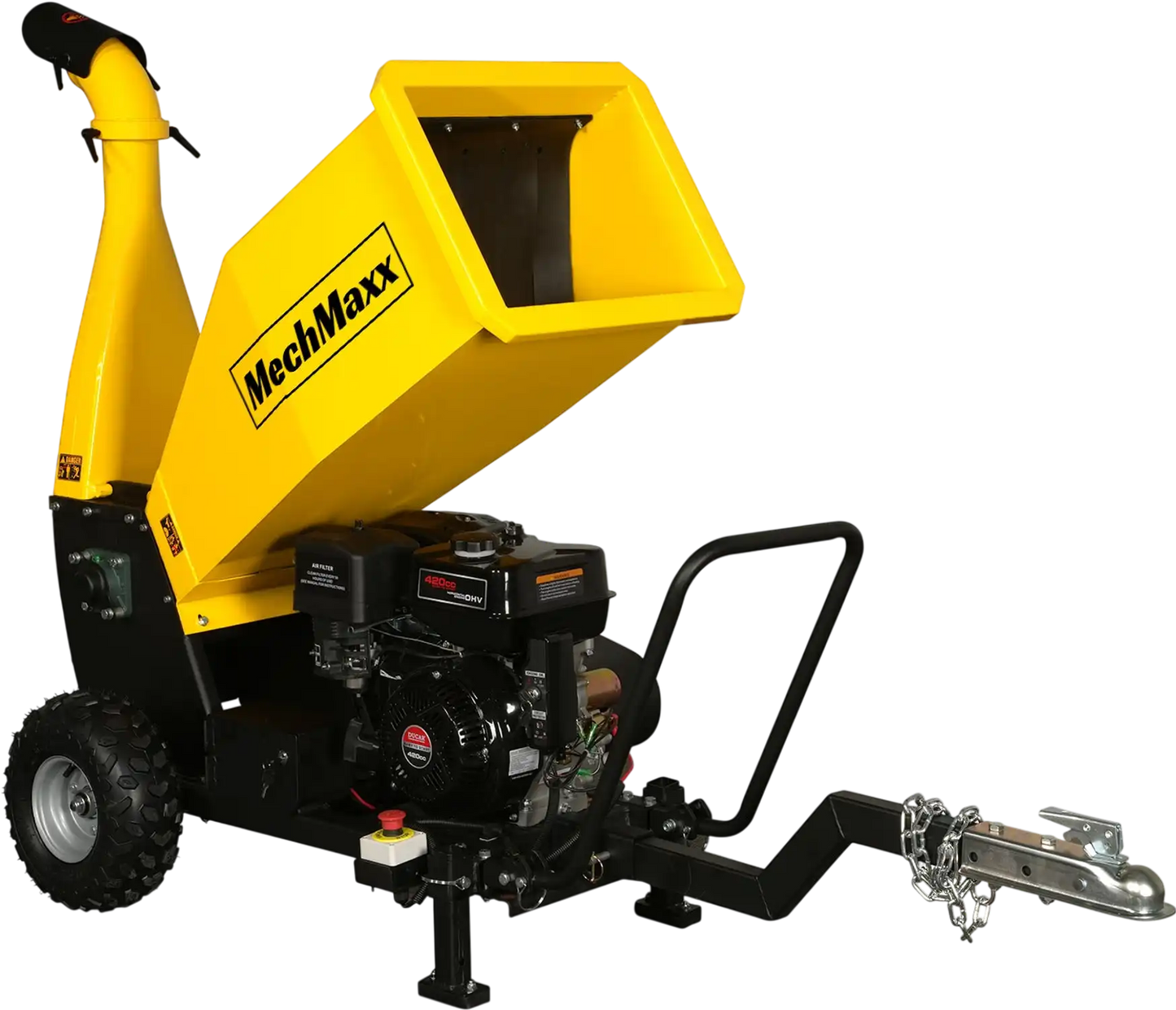 MechMaxx PGS1500 Wood Chipper 5" Electric Start DUCAR 420cc 15 HP Gasoline Engine Powered Drum with Towbar New