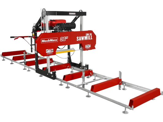 MechMaxx SM36 Sawmill Portable 36" Board Width 25 HP 750cc ZONSEN V-Twin Engine 20' Track Length New